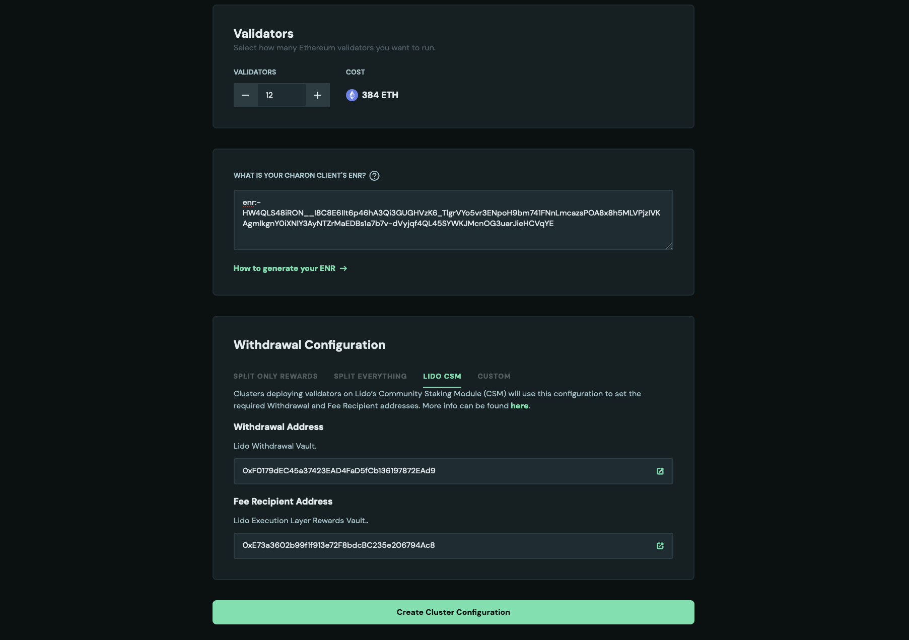 Further Cluster Configuration