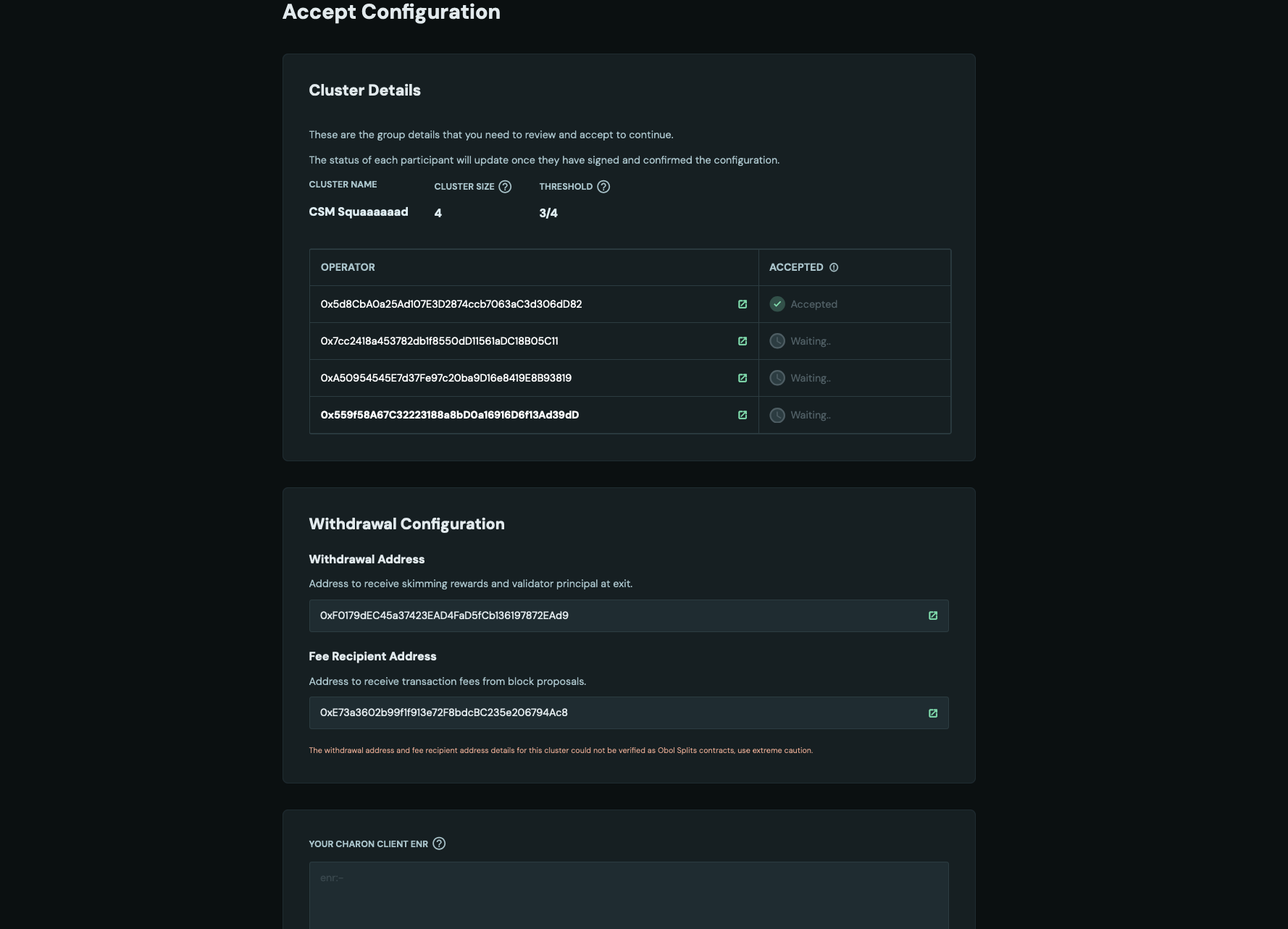 Cluster Invitation Acceptance Page