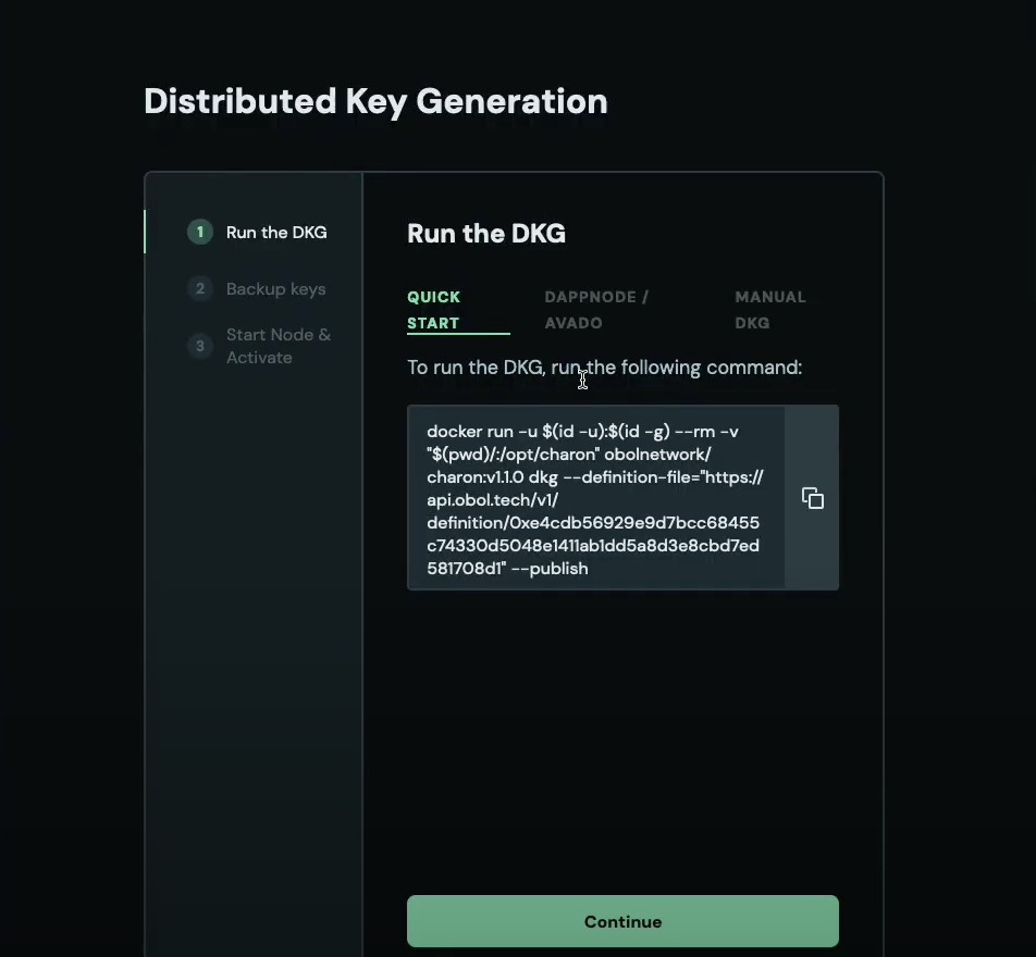 DKG Command to Run