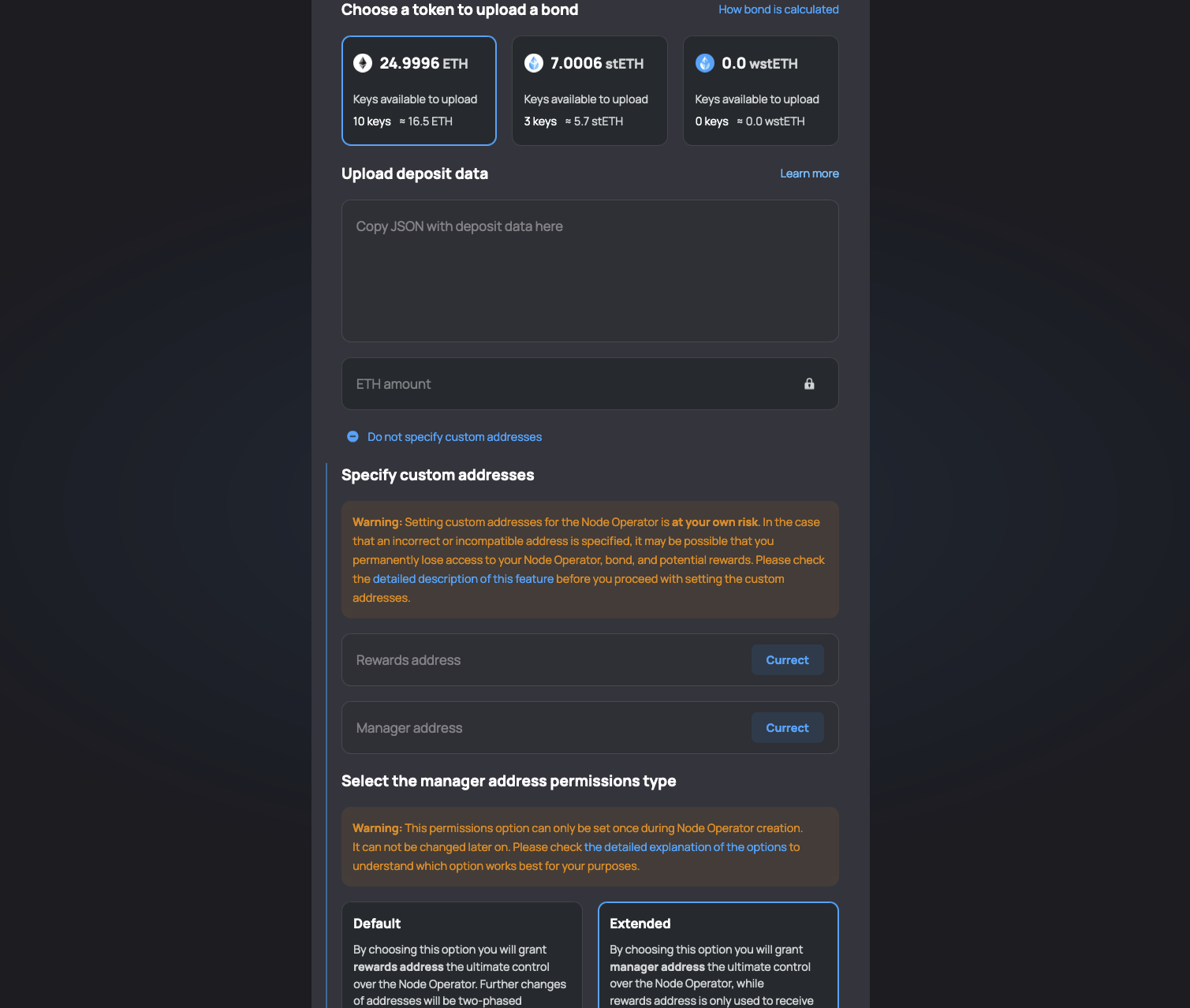 CSM Extended Mode Settings