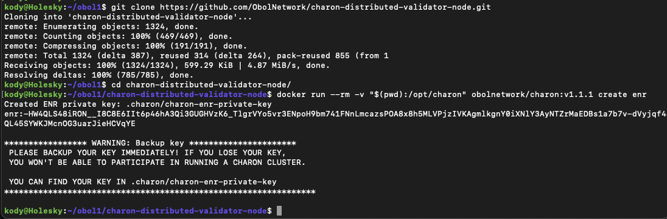 Creating a charon ENR key pair