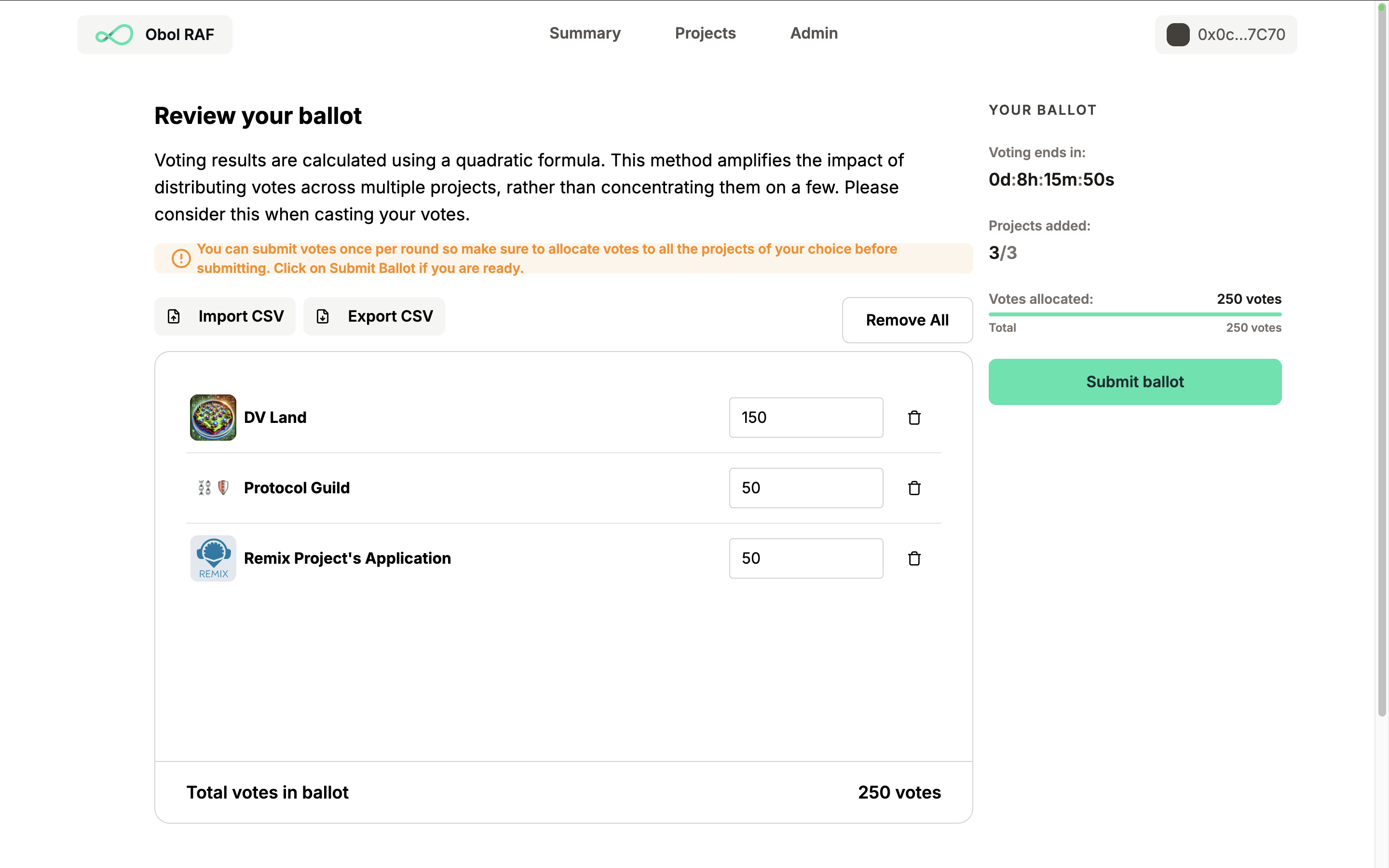 RAF Ballot Review