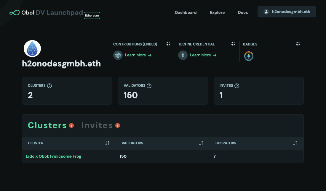 Screenshot of the operator dashboard on the DV Launchpad.